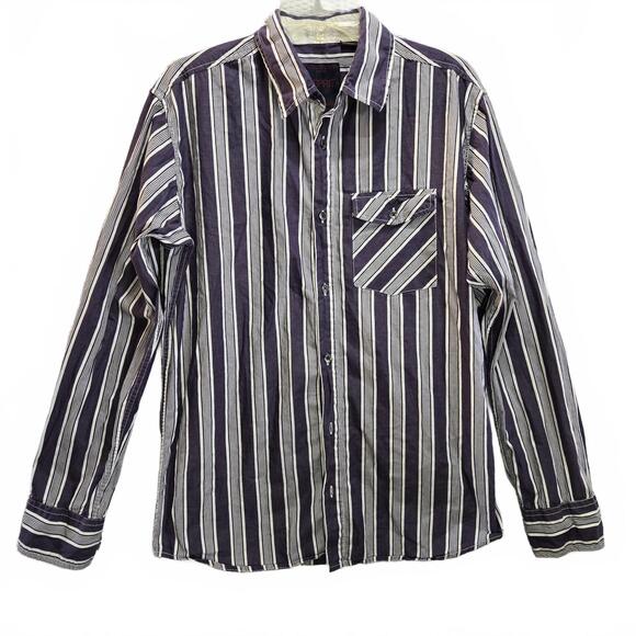 Esprit Other - Esprit Men's XL Slim Fit Purple Striped Button Up Shirt Long Sleeve Roll Tab